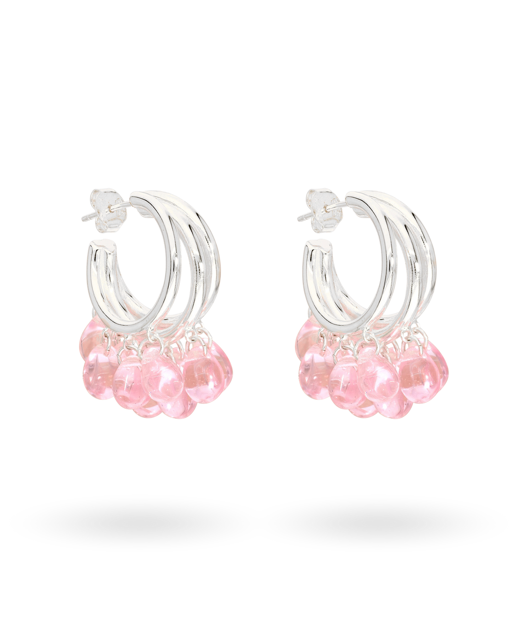 Fluffy Muffin Earrings in Silver