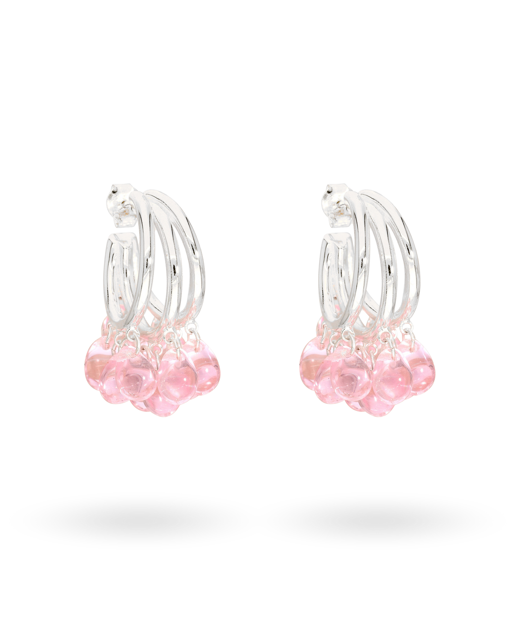 Fluffy Muffin Earrings in Silver