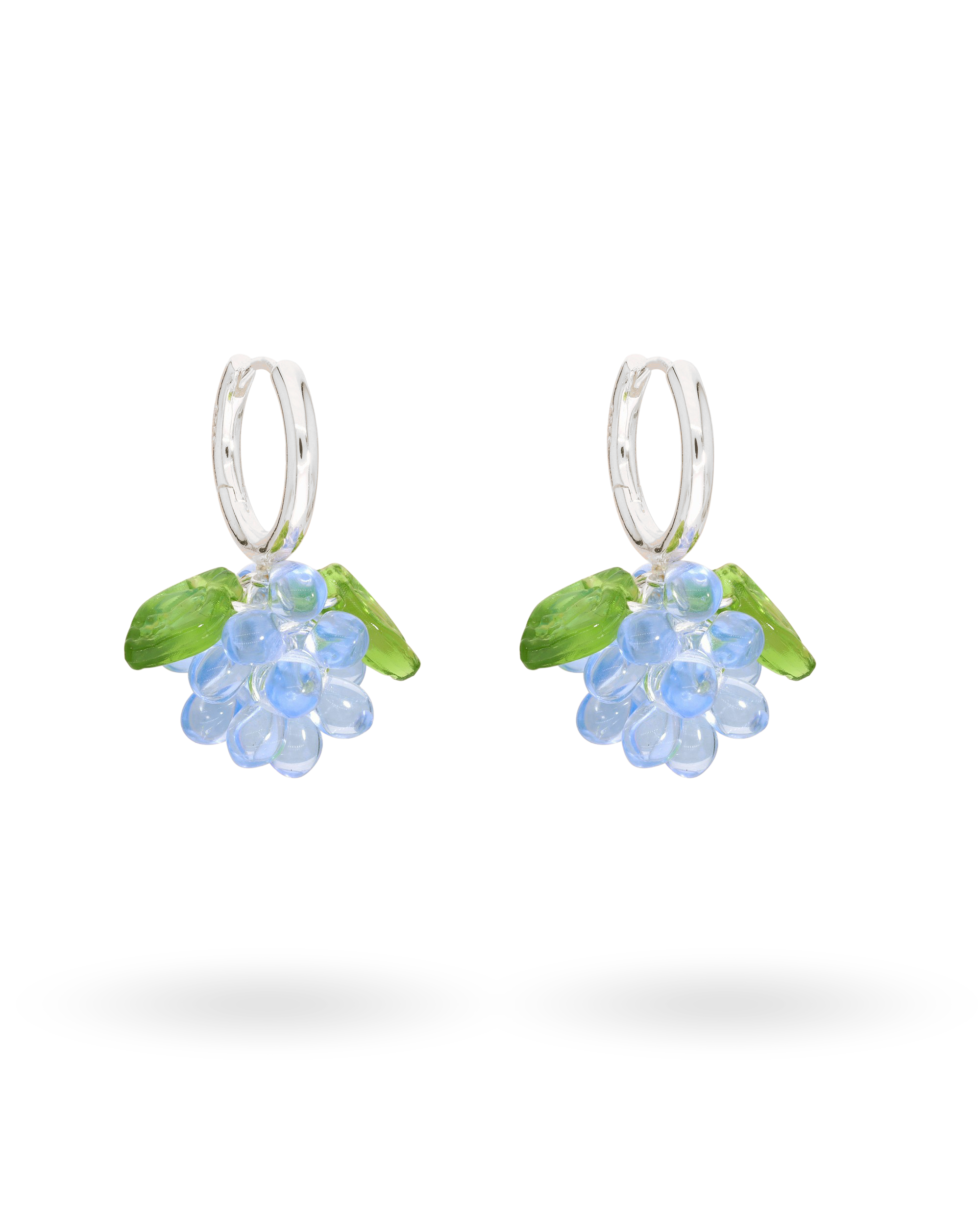 Mini Blueberry Jam Earrings in Silver
