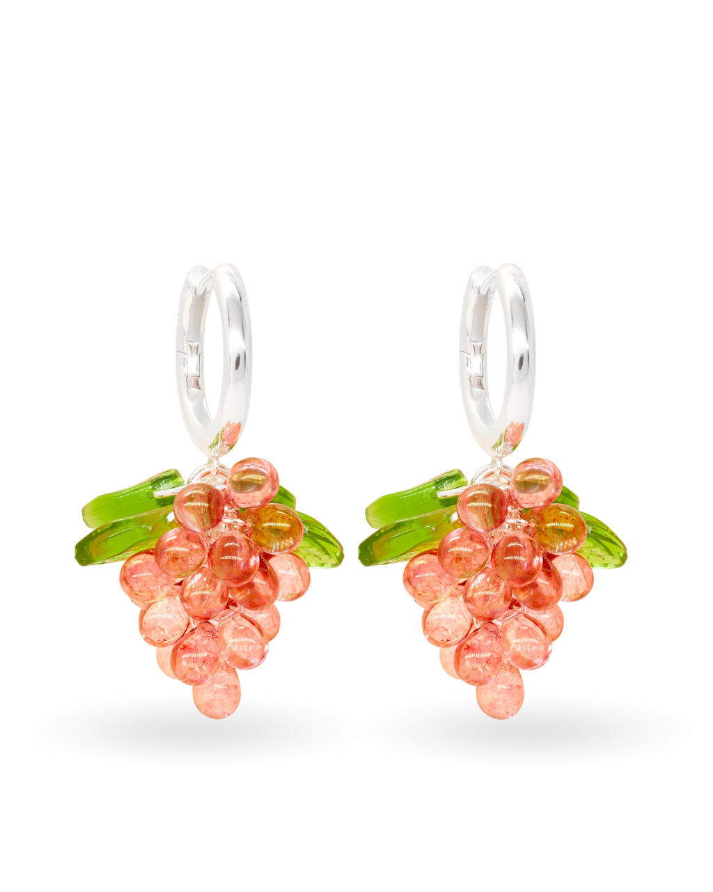 Raspberry Jelly Earrings in Silver