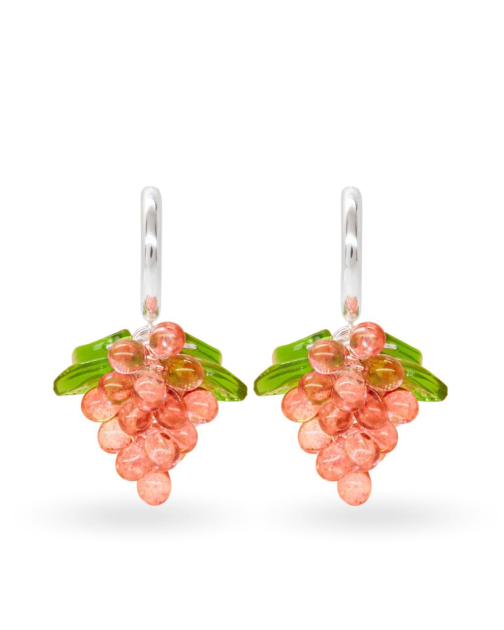 Raspberry Jelly Earrings in Silver