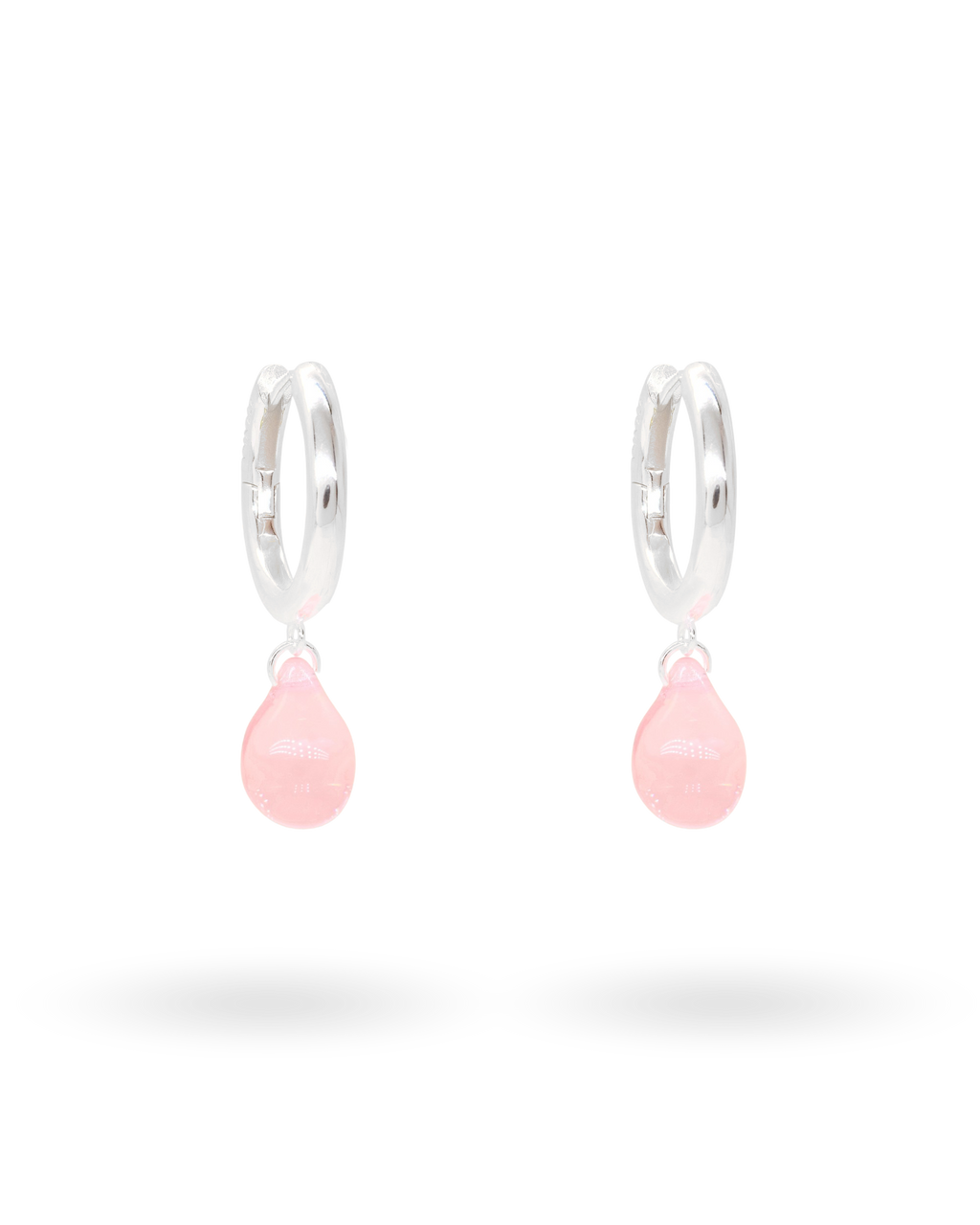 Sugar Drop Pink Earrings in Silver