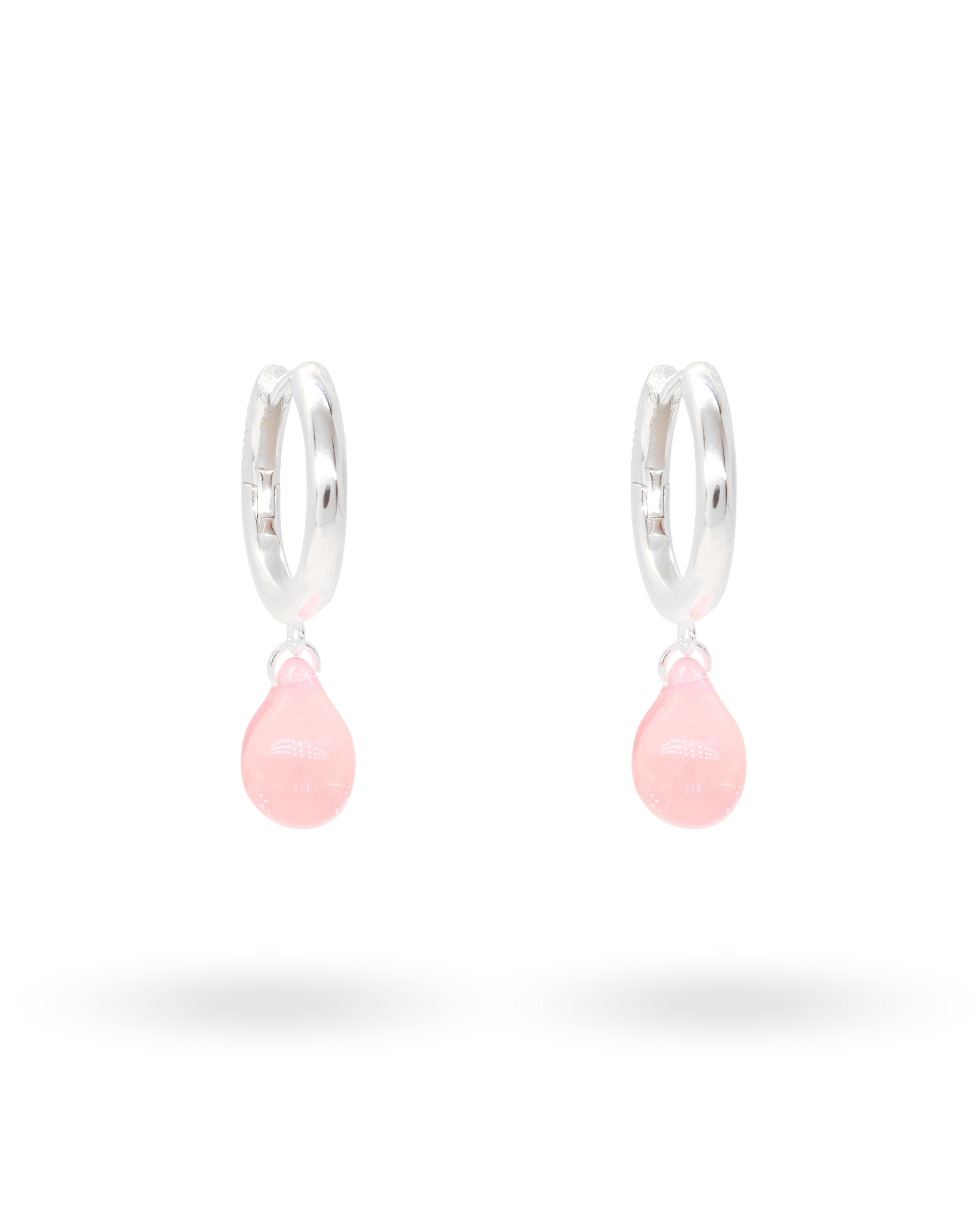 Sugar Drop Pink Earrings in Silver