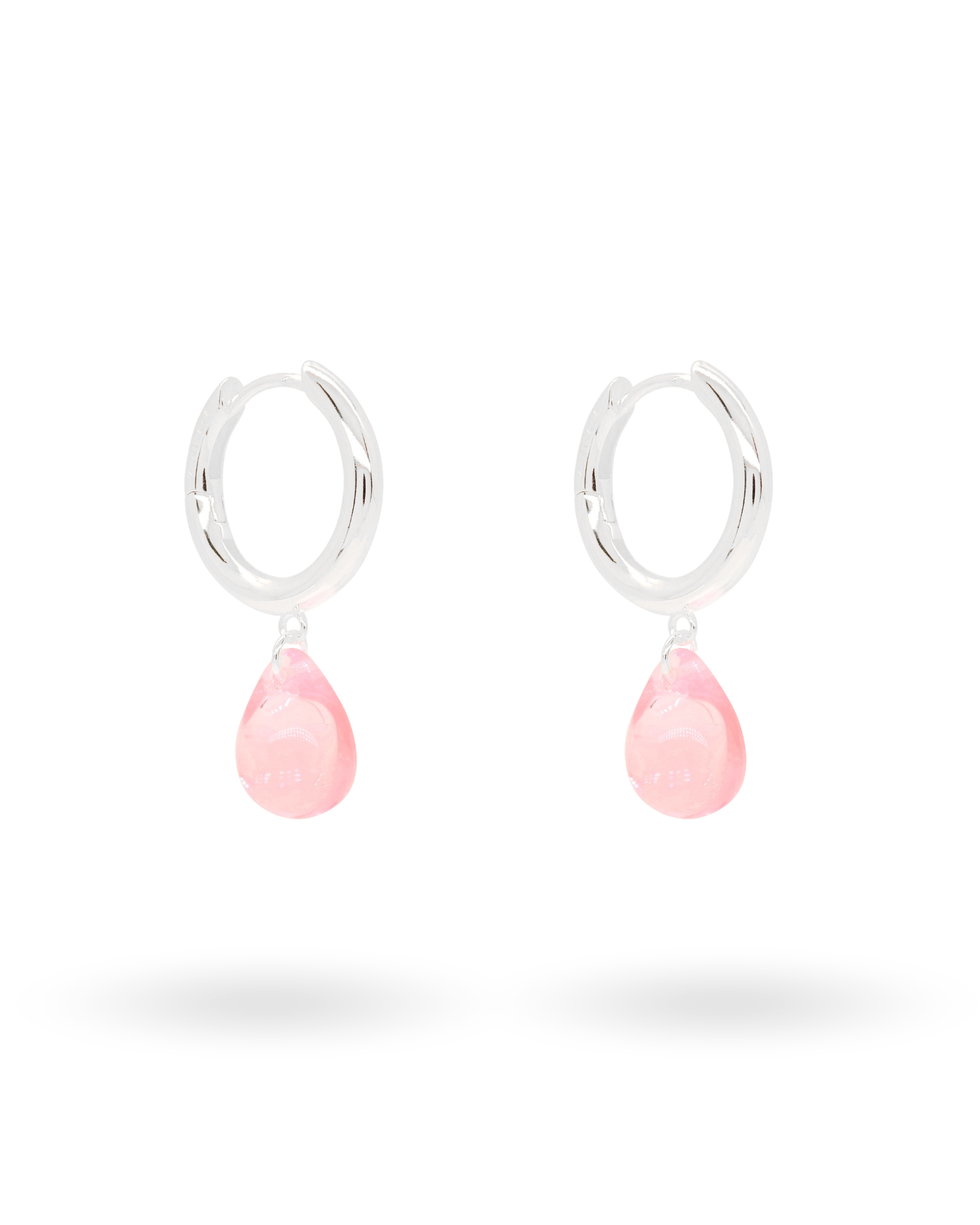 Sugar Drop Pink Earrings in Silver