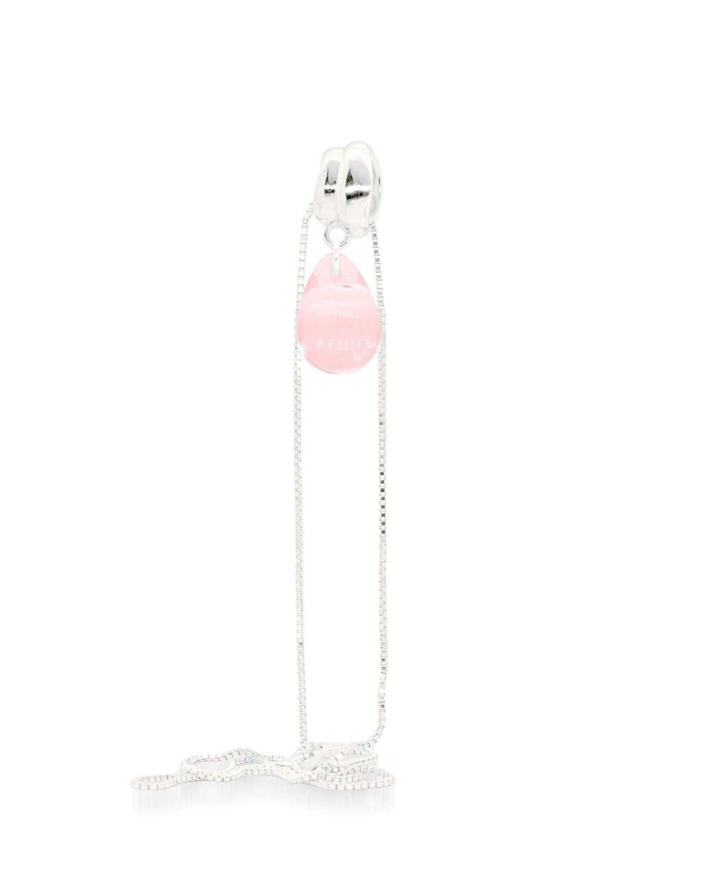 Sugar Drop Pink Necklace in Silver